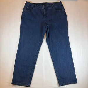 🔴 Classic Fit DENIM Women Jeans Dark Wash Straight Leg Pants Size
